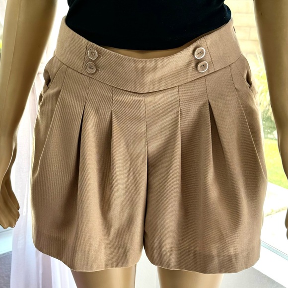 Korean Roem Brown High Rise Mini Pleated Shorts Size S Small - Picture 2 of 16